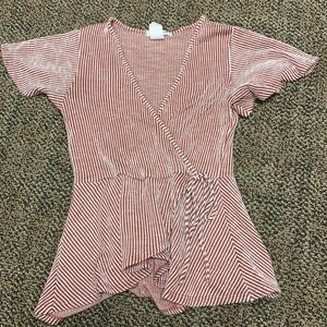 Red and White striped blouse!